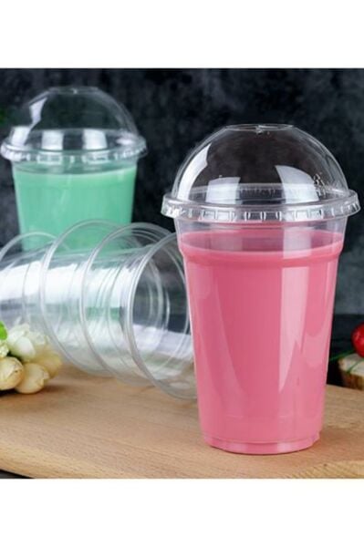 İkram Dünyası 350 cc Plastik Pet Bardak Kapaklı 100 lü