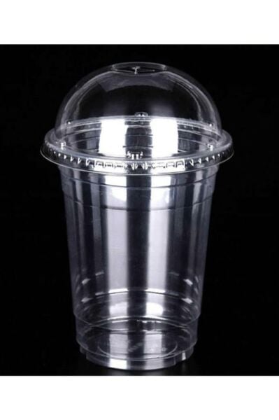 İkram Dünyası 350 cc Plastik Pet Bardak Kapaklı 100 lü