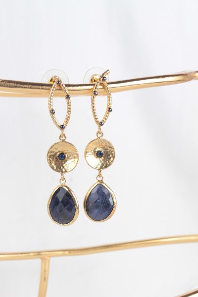 Zarias's Küpe Stephanie Kök Taş Safir