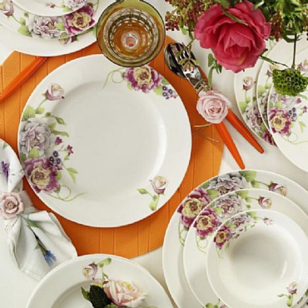 Kütahya Porselen Bone Jasmine 24 Parça 9426 Desen Yemek Seti