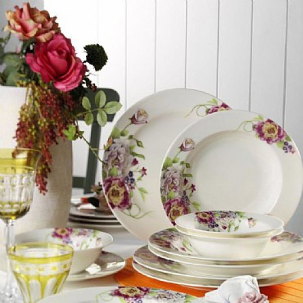 Kütahya Porselen Bone Jasmine 24 Parça 9426 Desen Yemek Seti