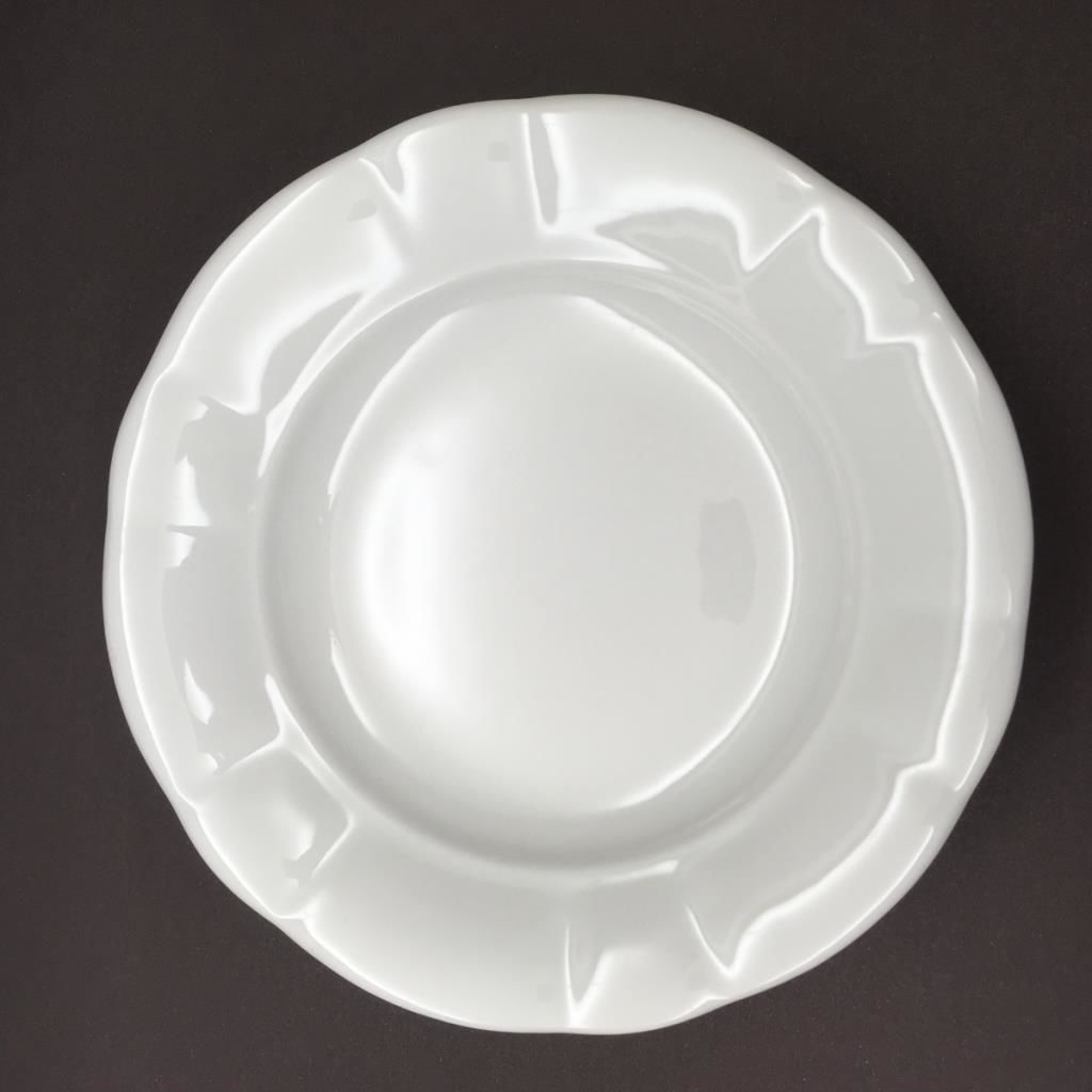 Porselen Papatya Oluklu Yemek Tabağı 18 cm 12 adet