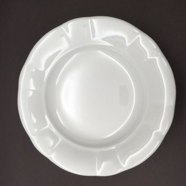 Porselen Papatya Oluklu Yemek Tabağı 18 cm 12 adet