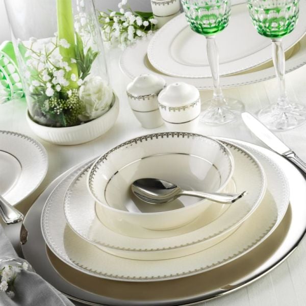Kütahya Porselen 30 Parça Bone Kalipso 9822 Desenli Yemek Takımı