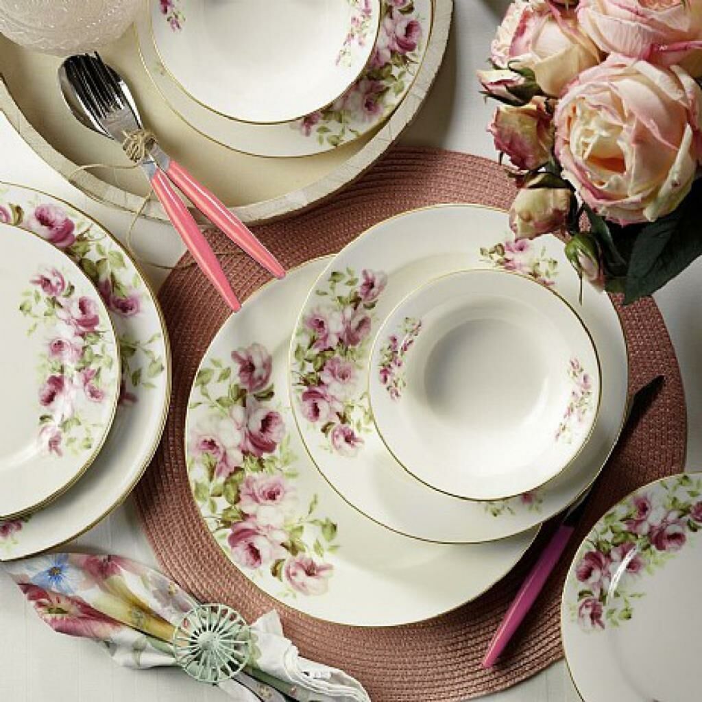 Kütahya Porselen Bone Jasmine 24 Parça Yemek Seti 9252
