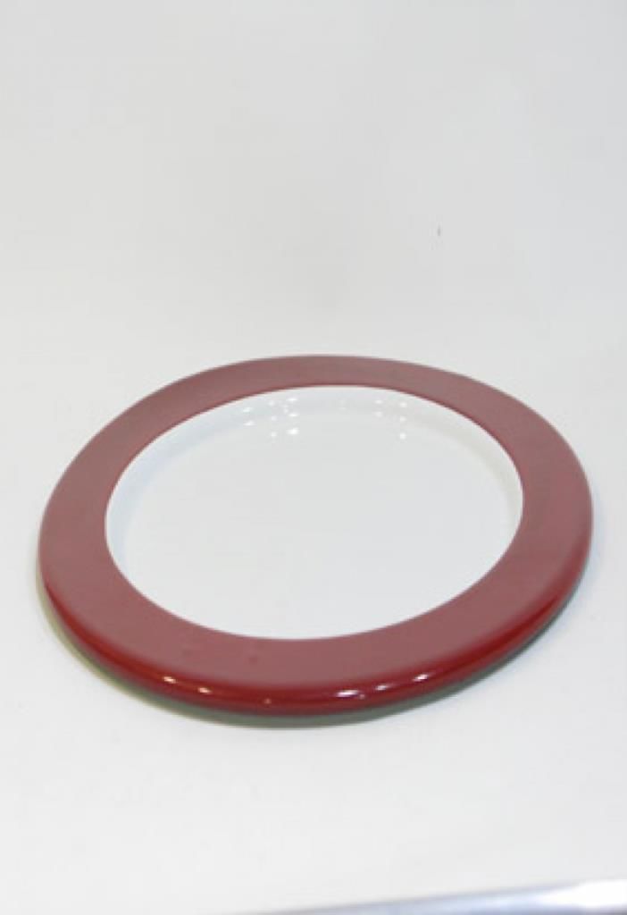 Emaye Supla Tabak Kırmızı Şerit 32 Cm