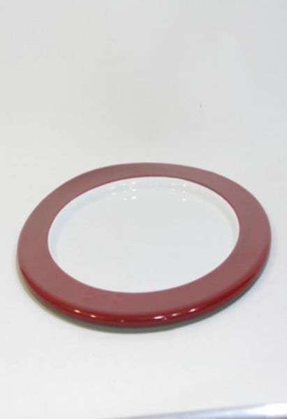 Emaye Supla Tabak Kırmızı Şerit 32 Cm