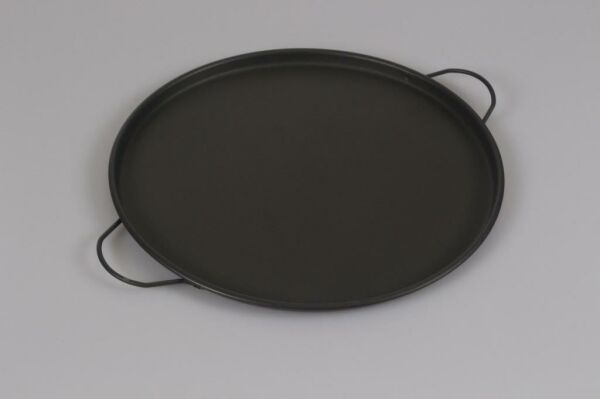 Galvaniz Yuvarlak Kulplu Tepsi Füme Renk 25 Cm