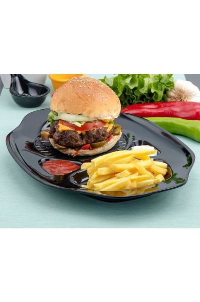 İkram Dünyası Burger Sunum Tabağı Kırmızı