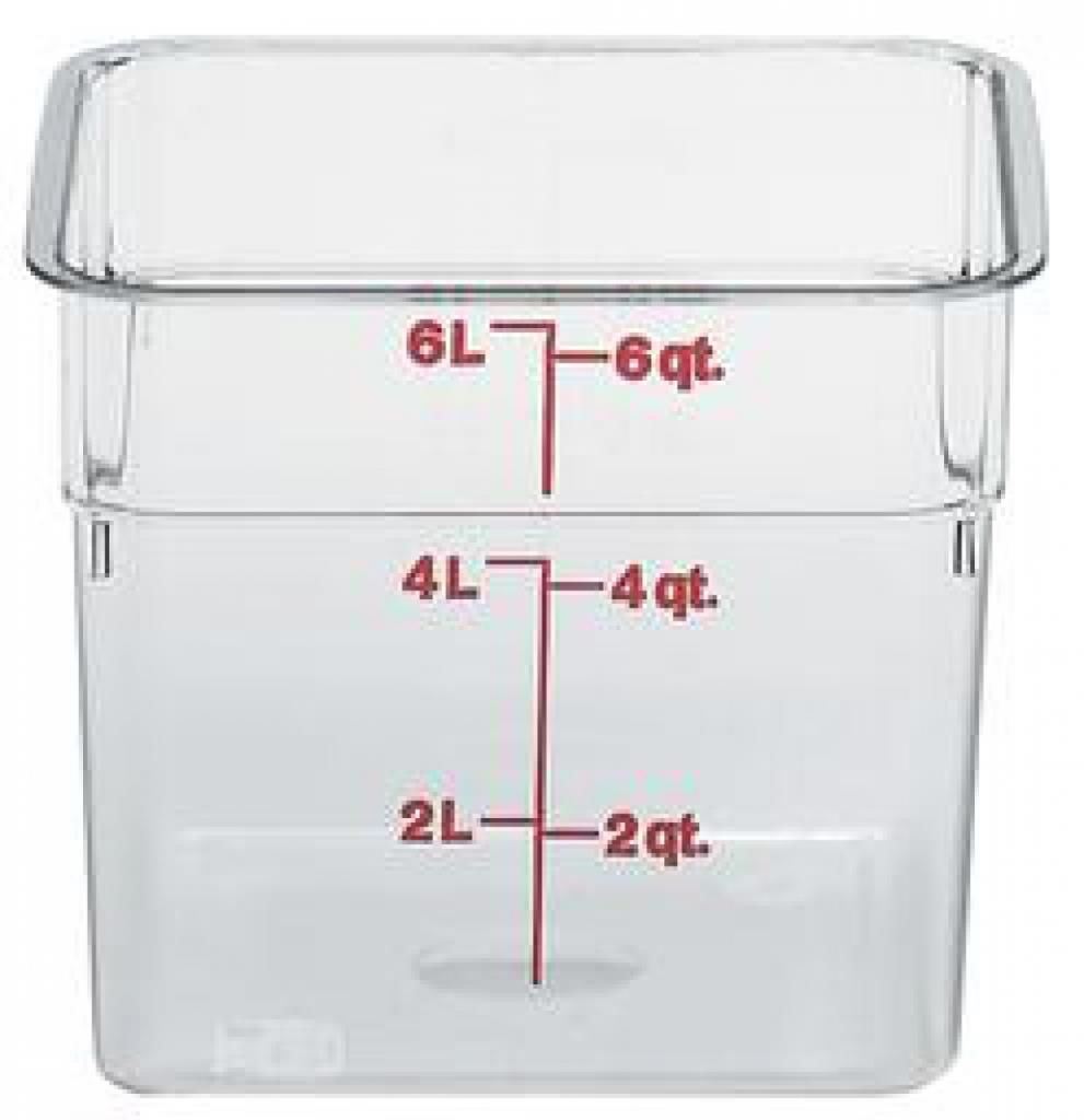 Cambro Polikarbon Kare Saklama Kabı 5.7 Lt Şeffaf