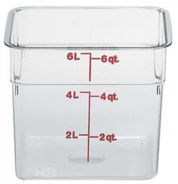 Cambro Polikarbon Kare Saklama Kabı 5.7 Lt Şeffaf