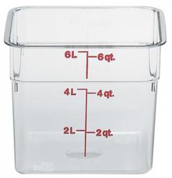 Cambro Polikarbon Kare Saklama Kabı 5.7 Lt Şeffaf