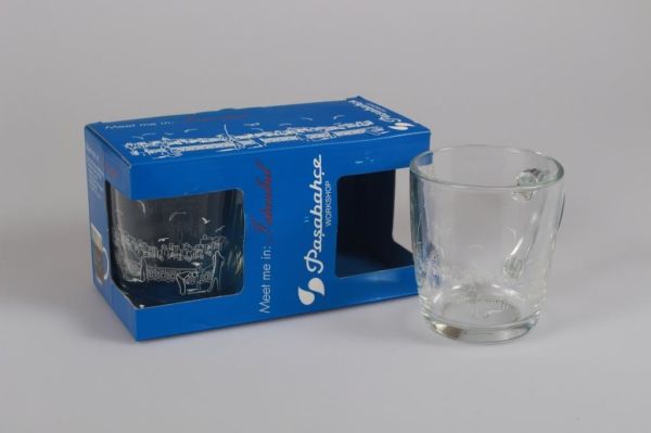 Paşabahçe Kulplu Cam Kupa 2 li Desenli 55531