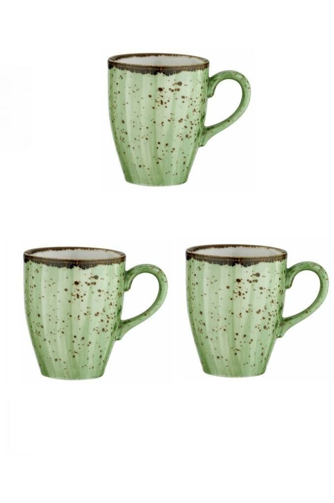 Kütahya Porselen 240 cc Çay Kahve Kupa Mug 3 lü