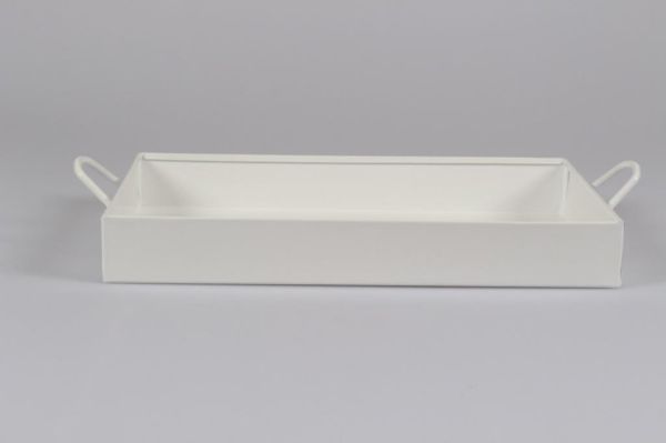 Galvaniz Tepsi Kulplu Beyaz Renk 21.5 cm