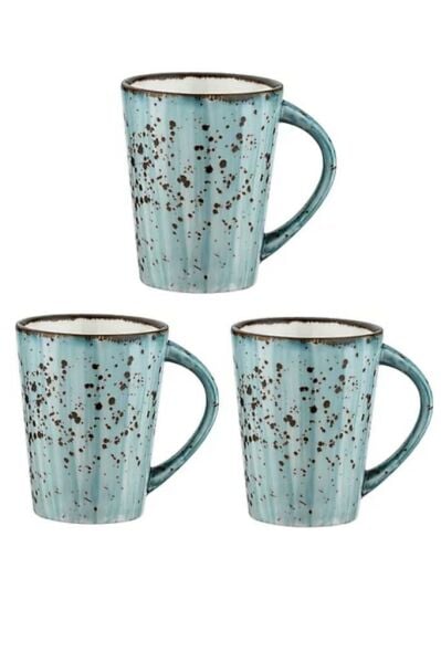 Kütahya Porselen 240 cc Çay Kahve Kupa Mug 3 lü