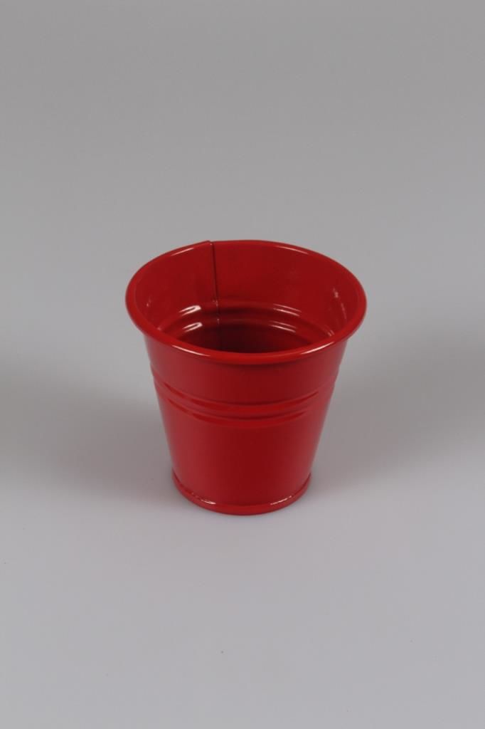 Galvaniz Kova Mini Kırmızı Renk 9 cm