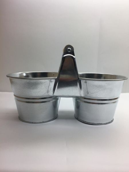 Galvaniz Kova Küçük Boy İkizler Metal 1 Adet