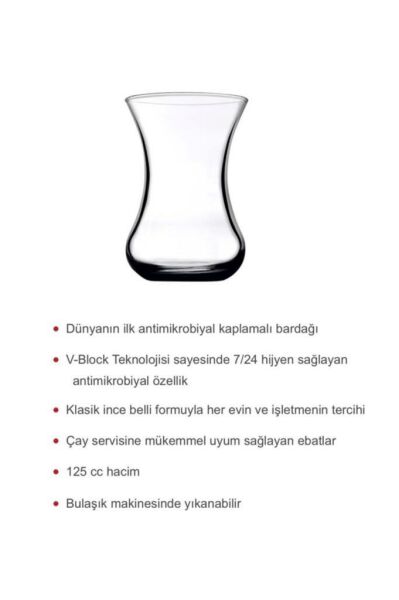 Paşabahçe Vblock İnce Belli Çay Bardağı 42381 6 lı