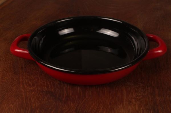 Emaye Sahan Kırmızı Renk 20 Cm