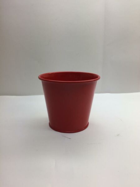 Galvaniz Mini Kova Renkli Kırmızı