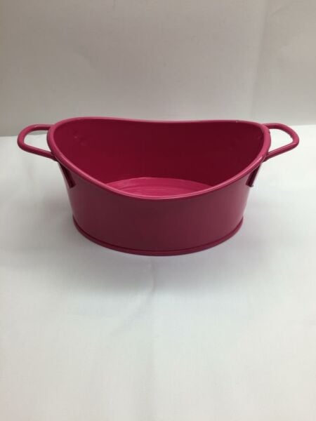 Behçet Oval Kulplu Tepsi Pembe 18*14 Cm