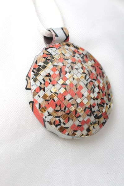 Zarias's Kolye Emily Quilling Beyaz Desenli