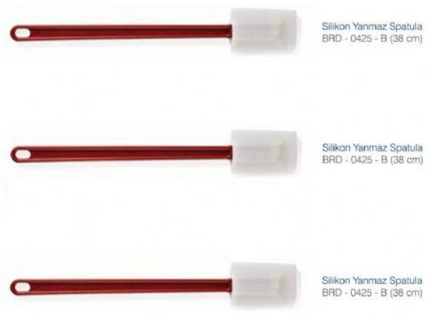 Biradlı Spatula Silikon Yanmaz 38 CM.