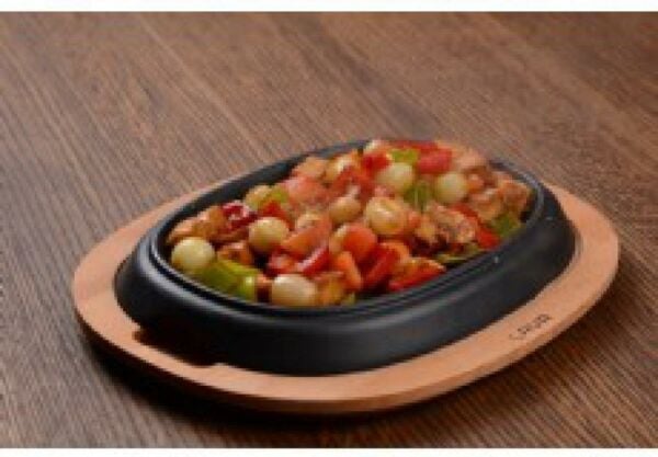 Lava Ahşap Altlıklı Oval Döküm Demir Hot Plate 26x19 cm