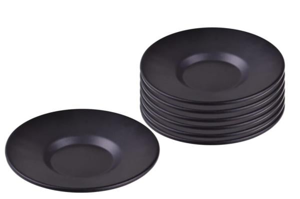 Galvaniz Çay Tabağı Siyah Renk 13 Cm 6'Lı