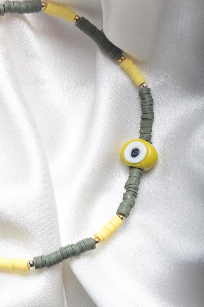 Zarias's Fimo Kolye Gri Sarı