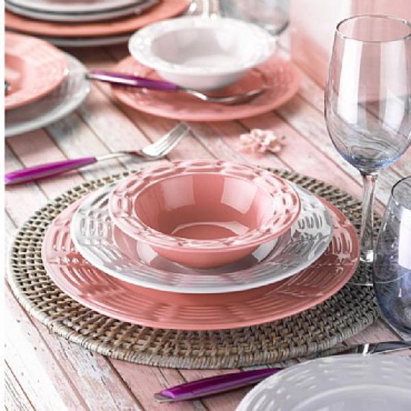 Kütahya Porselen Naturaceram Ruby 24 Parça Pembe Yemek Seti