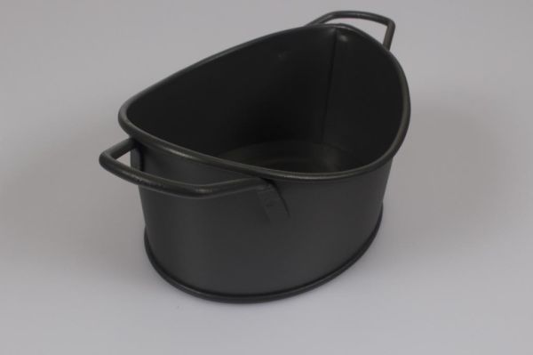 Galvaniz Kova Gondol Kulplu Füme Renk 18 Cm