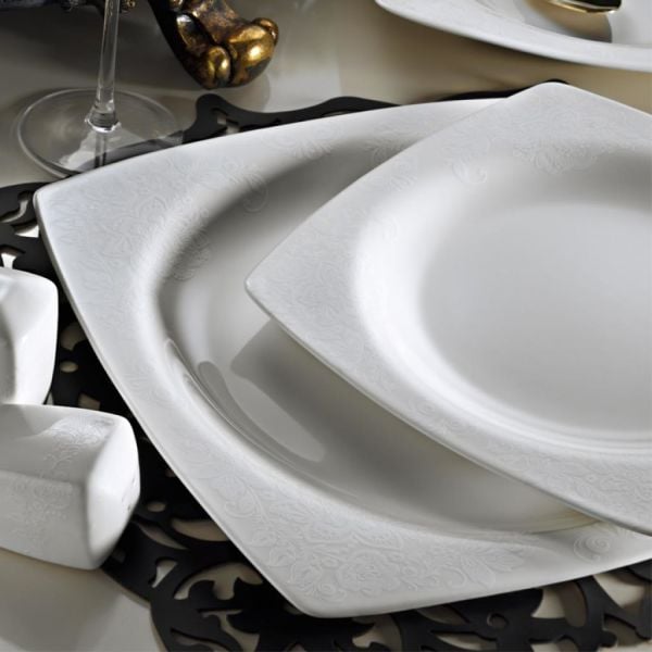 Kütahya Porselen Bone Mare 62 Parça 9559 Desenli Yemek Takımı