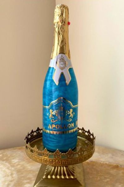 MB Apollon Alkolsüz Şampanya Blue Hawaii Aromalı Simli