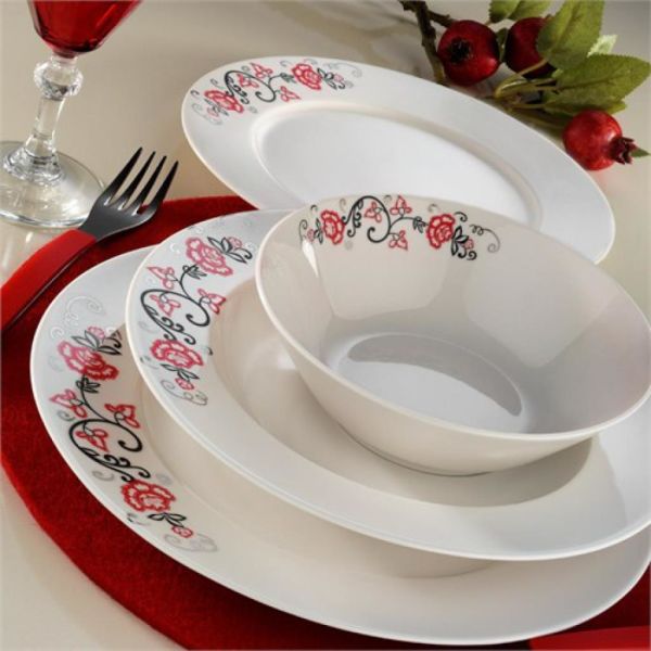 Kütahya Porselen Fine Bone 8635 Desen 24 Parça Yemek Seti
