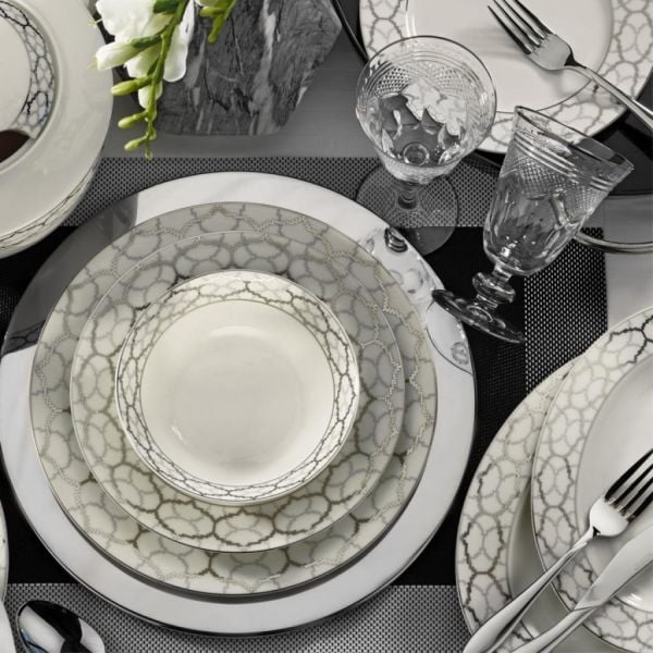 Kütahya Porselen Bone Kalipso 62 Parça 9624 Desenli Yemek Takımı