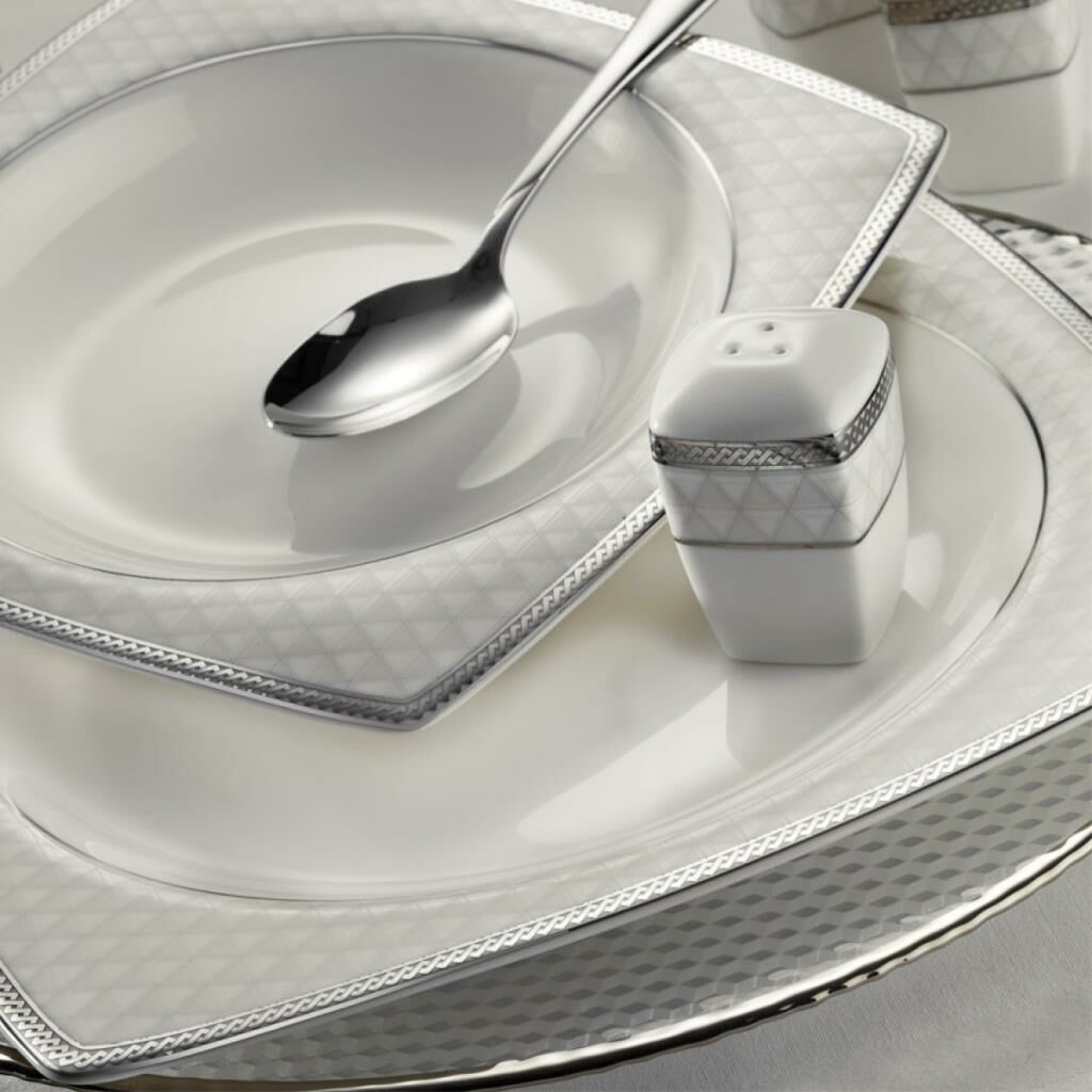 Kütahya Porselen Bone Mare 62 Parça 9680 Desenli Yemek Takımı