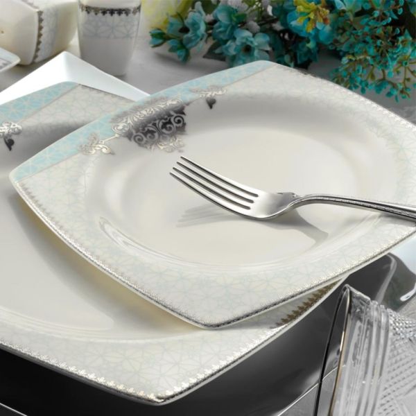 Kütahya Porselen Bone Mare 62 Parça 9678 Desenli Yemek Takımı