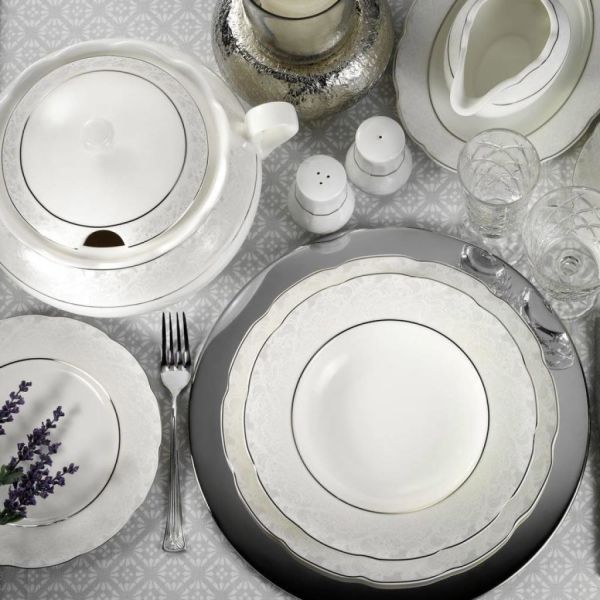 Kütahya Porselen Bone Olympos 62 Parça 9287 Desenli Yemek Takımı