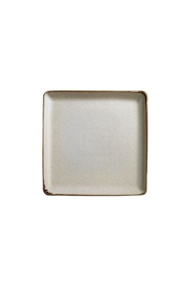 Ahşap Ayaklı Pearl Kare 23 cm Servis Tabağı Tarçın
