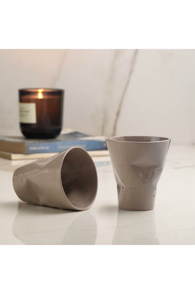 Kütahya Porselen Crash Mug 220 cc Gri 2 li