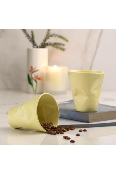 Kütahya Porselen Crash Mug 220 cc Sarı 2 li
