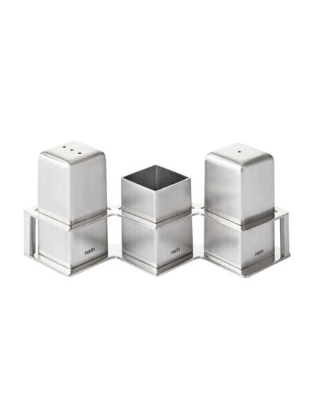 Narin Metal Kare Tuzluk - Biberlik Set