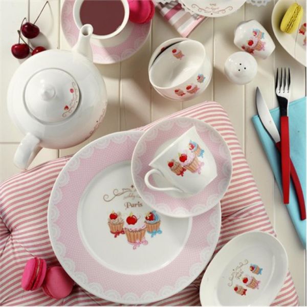 Kütahya Porselen 33 Parça 8362 Desen Cup Cake Kahvaltı Takımı