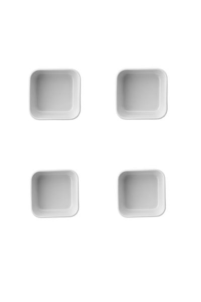 Kütahya Porselen Quadro 9x9 cm Kare Sosluk-Reçellik-Çerezlik Kahvaltılık Tabağı 4 lü