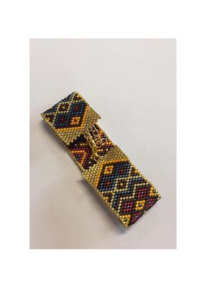 El Yapımı Etnik Kilim Desenli Dokuma Miyuki Boncuk Bileklik