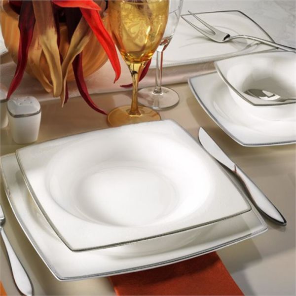 Kütahya Porselen Aliza Bone 83 Parça 66103 Desenli Yemek Takımı