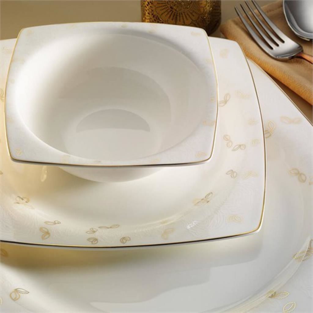 Kütahya Porselen Aliza Bone 83 Parça 65119 Desenli Yemek Takımı