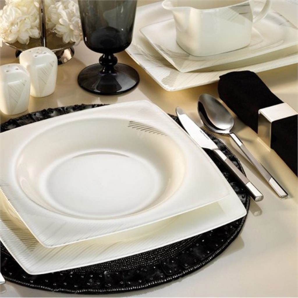 Kütahya Porselen Aliza Bone 12 Kişilik 83 Parça 65112 Desenli Yemek Takımı